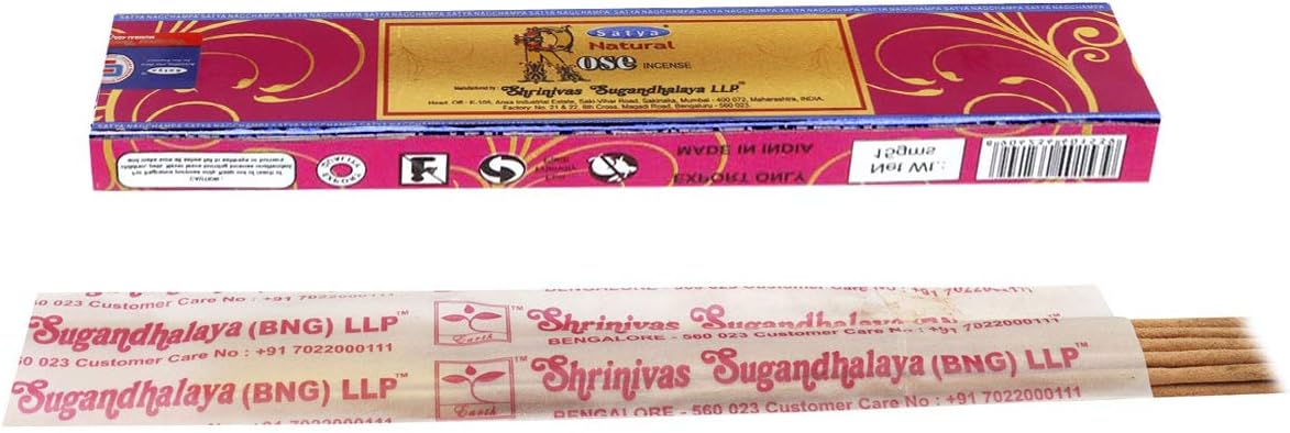 Incienso Natural Serie Satya – Rosa – 15 Grs – Lote de 12 recipientes