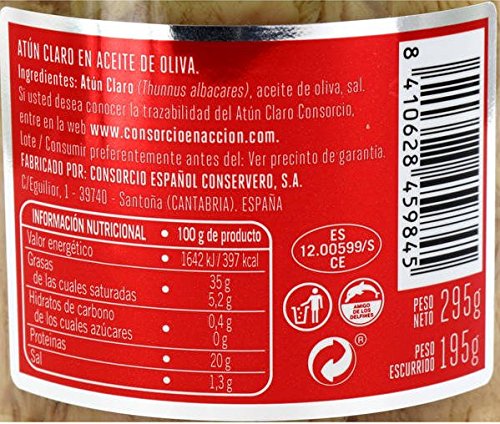 Conserva de Atún en aceite oliva CONSORCIO 295g netos
