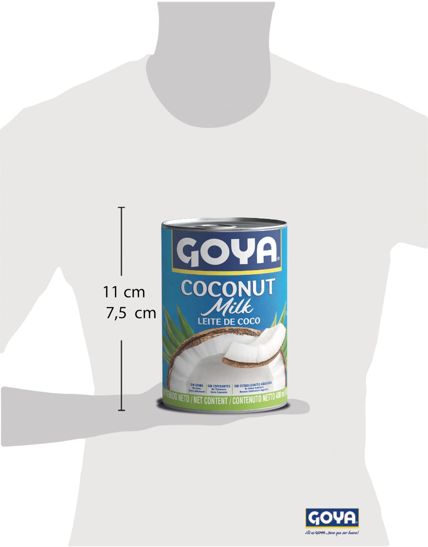 Goya Leche de Coco para Cocinar 400ml, Leche de Coco Sin Azucar Añadida y Sin Aditivos, Ideal para Cocina y Coctelería