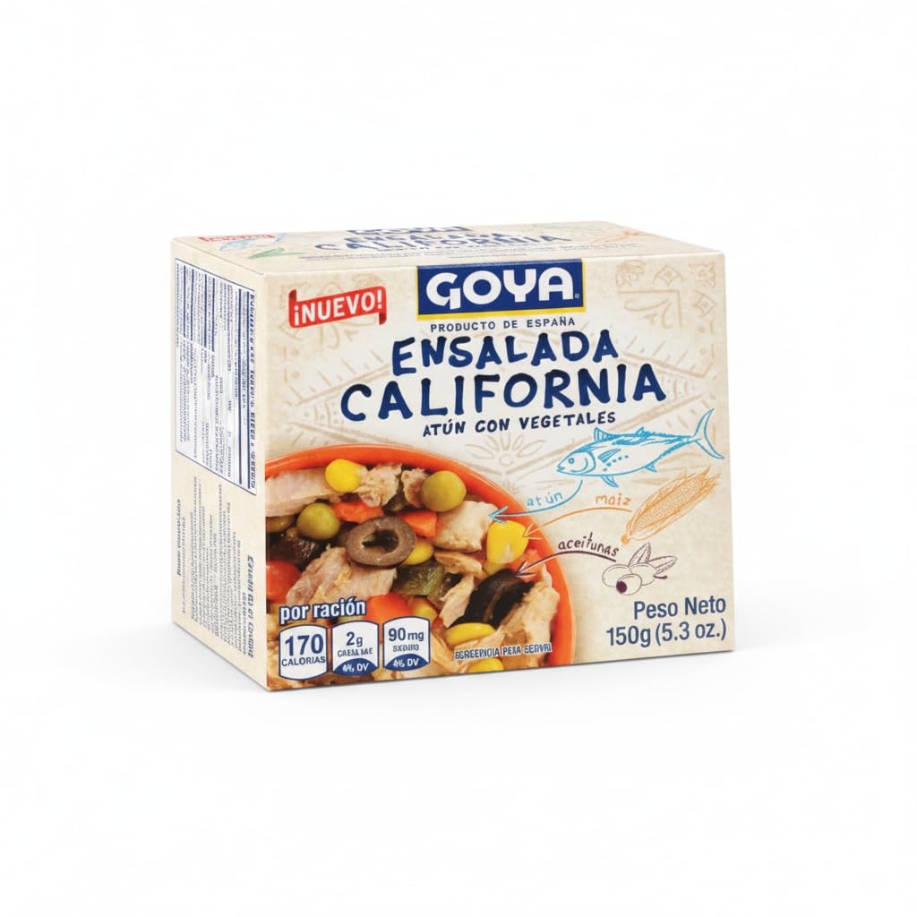 Ensalada California de Atún con Vegetales, Maíz y Aceitunas, 150g - Plato Preparado Saludable y Equilibrado, Rico en Proteínas (12g) - Pack de 150g - Elaborado en España - NEXU