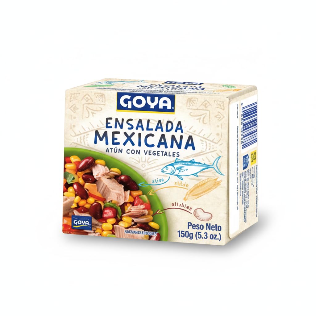 Ensalada Mexicana de Atún con Maíz y Alubias - Pack de 5 Latas de 150g (Total 150) - Receta Tradicional Lista para Consumir - Ideal para Almuerzos Rápidos y Picnic - NEXU