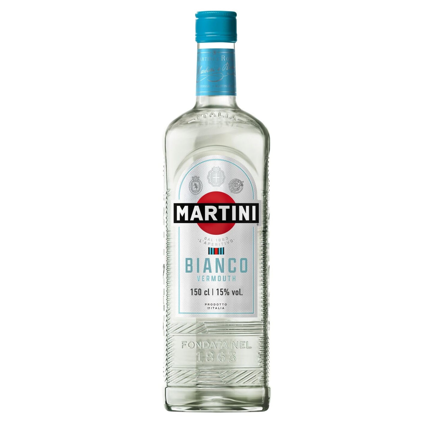 MARTINI Bianco White Vermouth Aperitivo, 15% ABV, 150cl / 1,5L, Vermut italiano con infusión de hierbas aromáticas y flores
