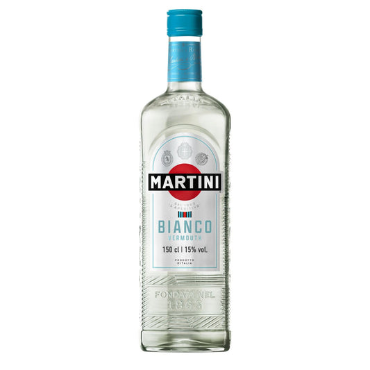 MARTINI Bianco White Vermouth Aperitivo, 15% ABV, 150cl / 1,5L, Vermut italiano con infusión de hierbas aromáticas y flores