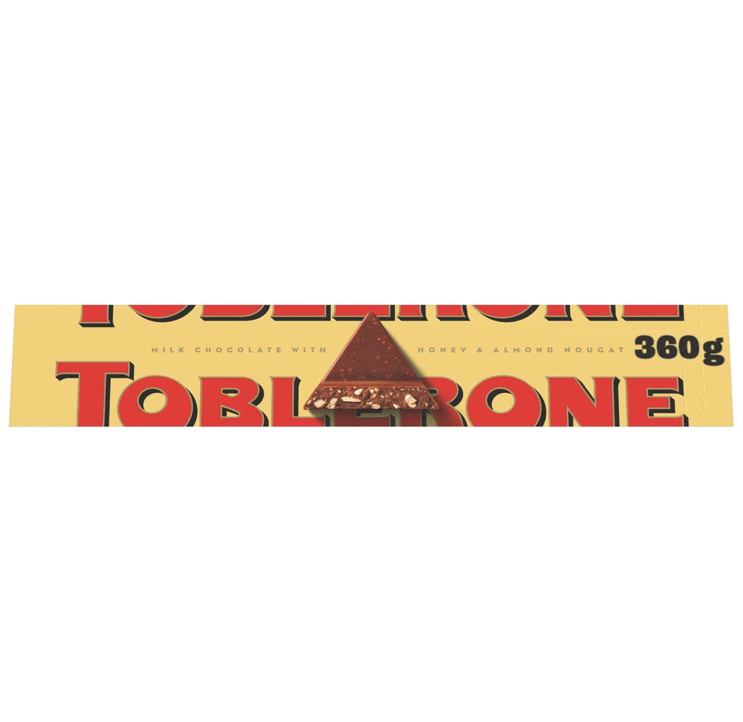 Toblerone Chocolate con Leche Suizo con Nougat de Miel y Almendras, Formato Grande, Pack 360 g