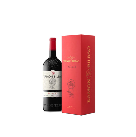 Ramón Bilbao - Vino Tinto Crianza Magnum - D.O. La Rioja - Estuche perfecto para Regalo - 1 Botellas x 1,5 L