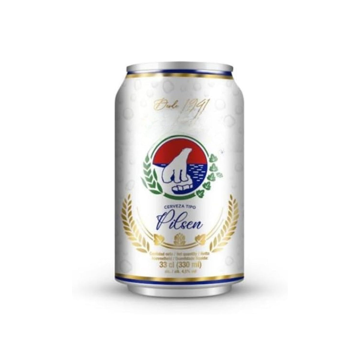 Cerveza Pilsen - Pack de 24 Latas de 33 cl - Cerveza Rubia Tipo Pilsen Tradicional - 4,5% vol. - Ideal para Compartir y Eventos - Elaborada en España - NEXU