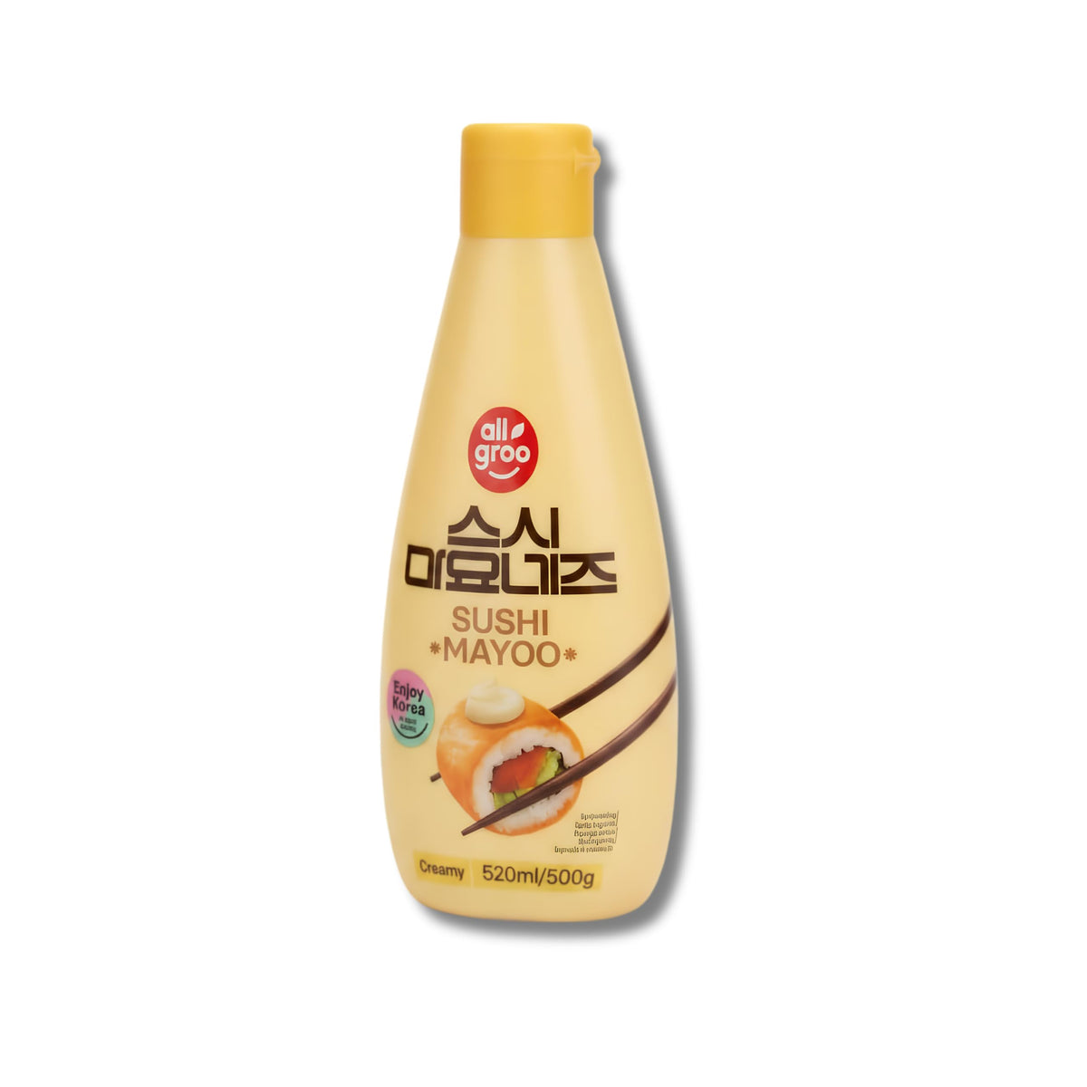 Sushi Mayoo - Mayonesa Cremosa para Sushi 520ml, Salsa Coreana Auténtica para Decoración de Rollos y Dips - Sabor Suave con Dosificador de Precisión, 500g - NEXU