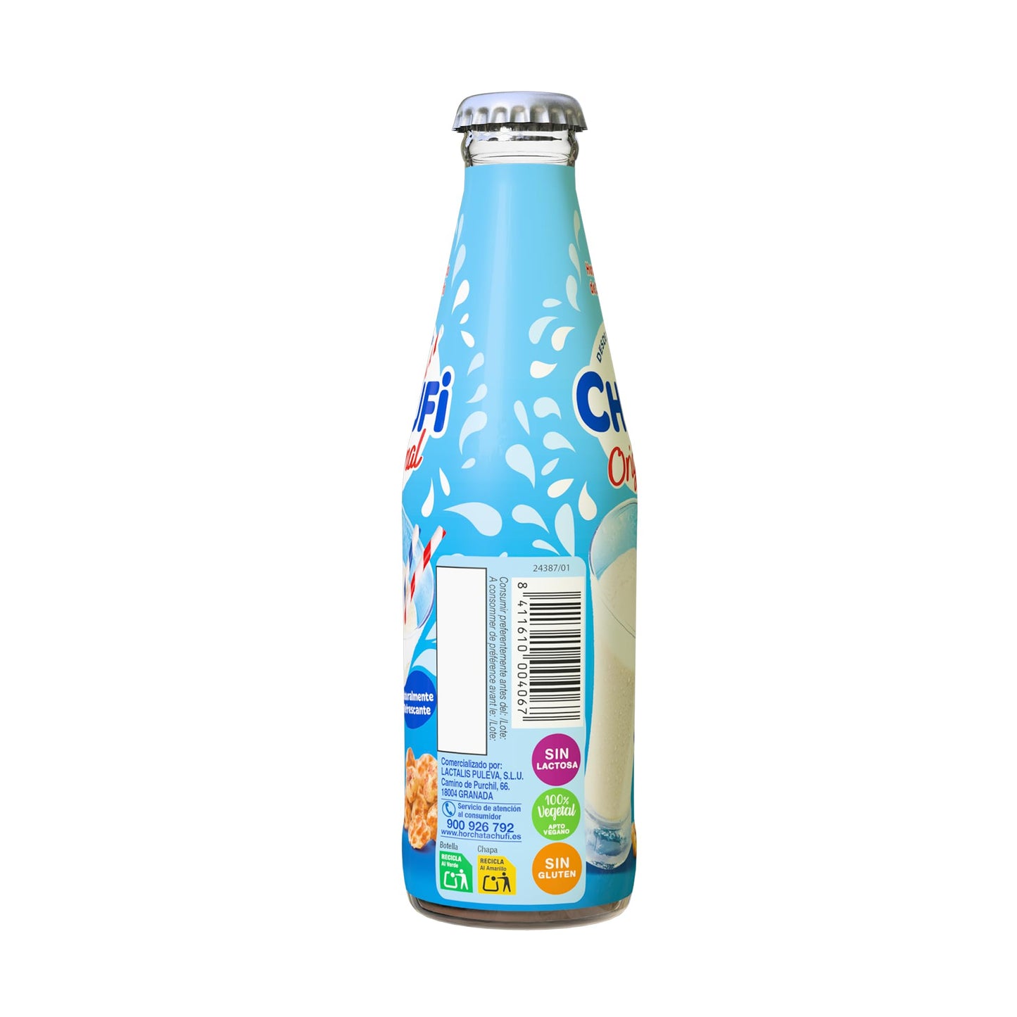 Chufi - Horchata Original, 100% Vegetal, Sin Lactosa, Sin Gluten, Sin Alérgenos - Pack 12x200 ml