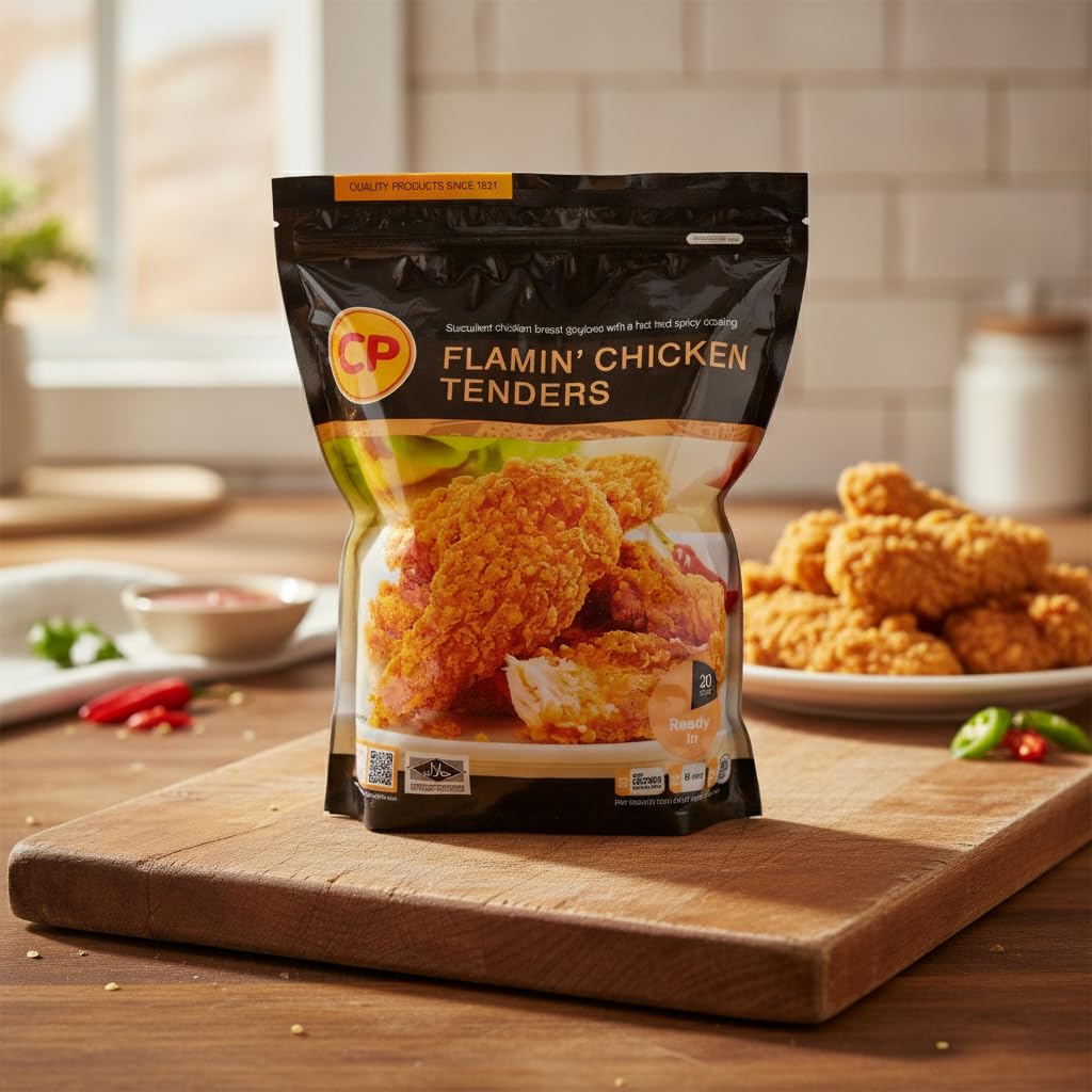 Flamin' Chicken Tenders - Tiras de Pechuga de Pollo Crujientes y Muy Picantes - Formato Familiar 1,5 kg - Listas al Horno en 20 Minutos - NEXU