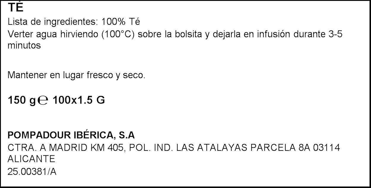 Pompadour - Té clásico - 100 bolsitas