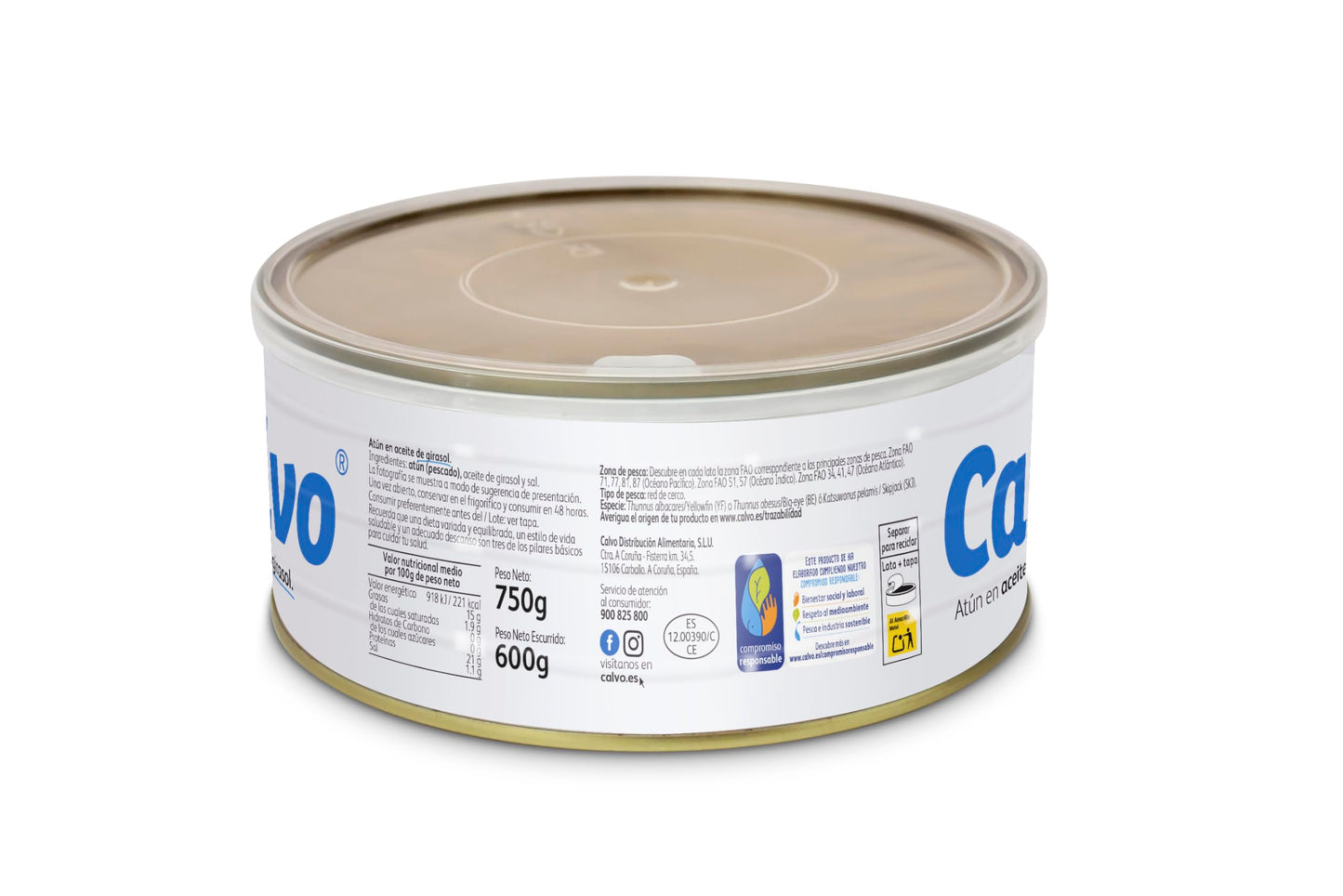 Calvo Atún en Aceite de Girasol RO750g