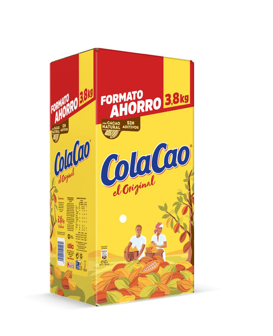 ColaCao Original, Cacao Soluble Natural sin Aditivos, Formato Ahorro, con Cacao Natural, 3,8kg