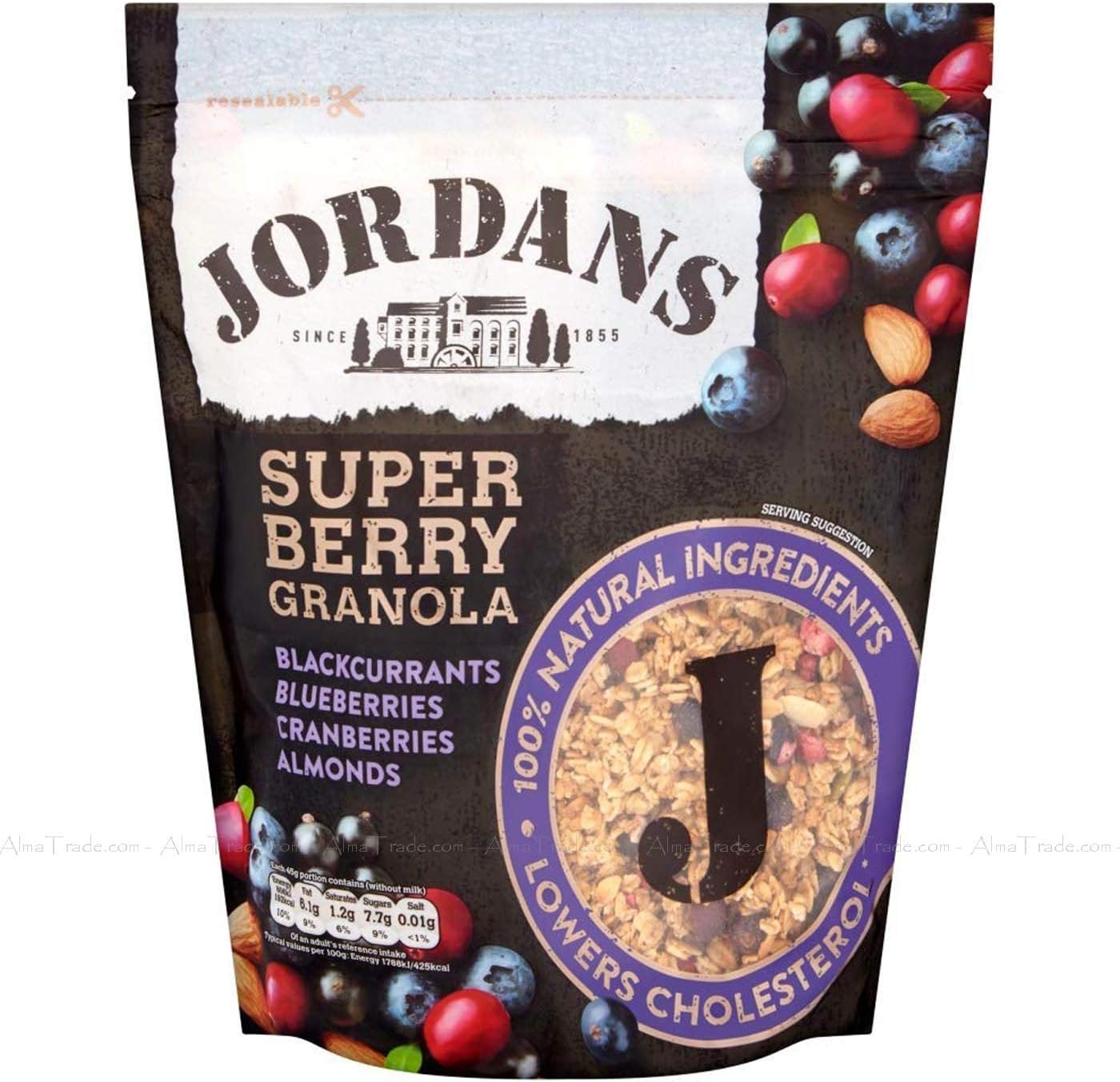 Jordans JORDANS Super Berry Granola Semillas de avena integrales Grosellas negras Arándanos 1,5 kg