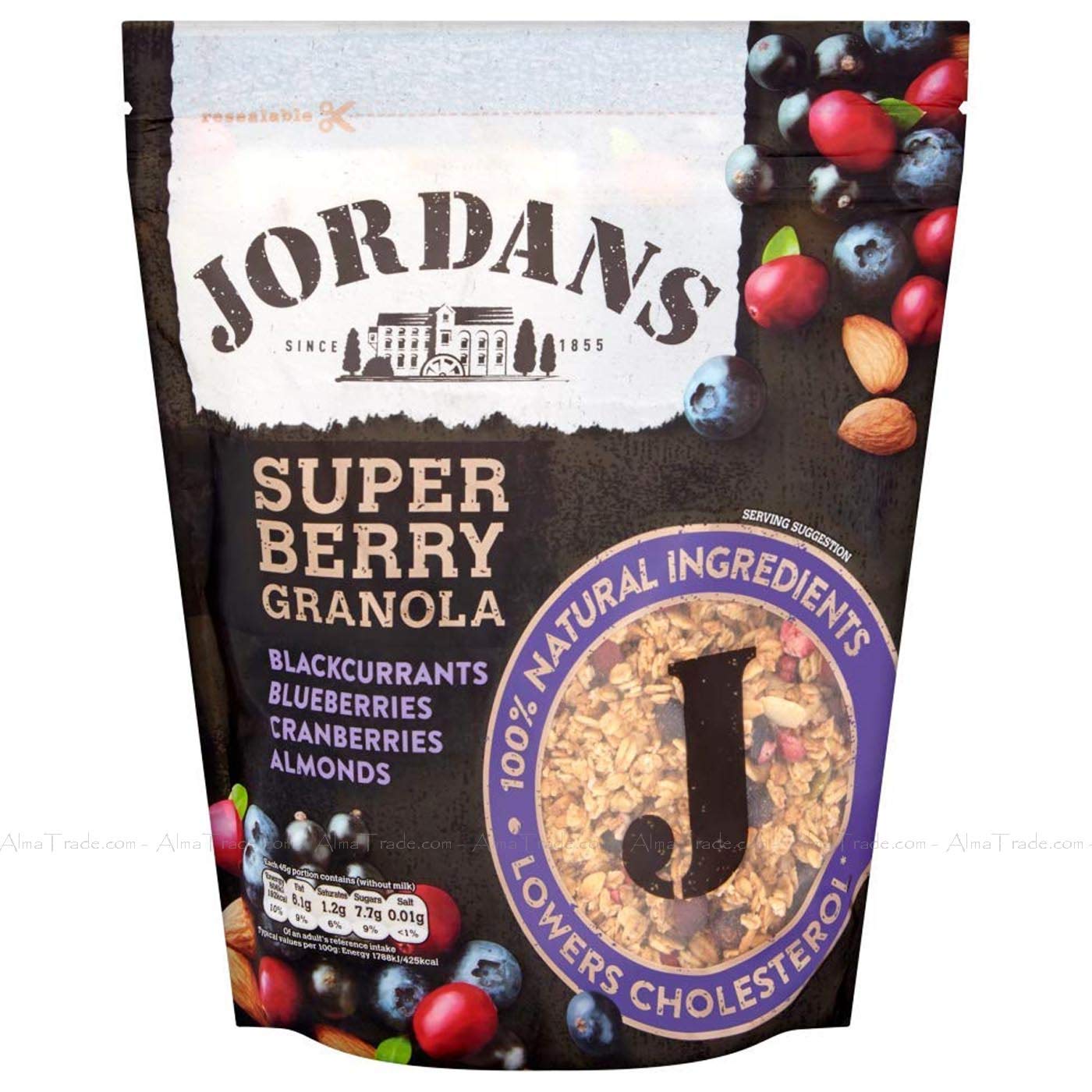 Jordans JORDANS Super Berry Granola Semillas de avena integrales Grosellas negras Arándanos 1,5 kg