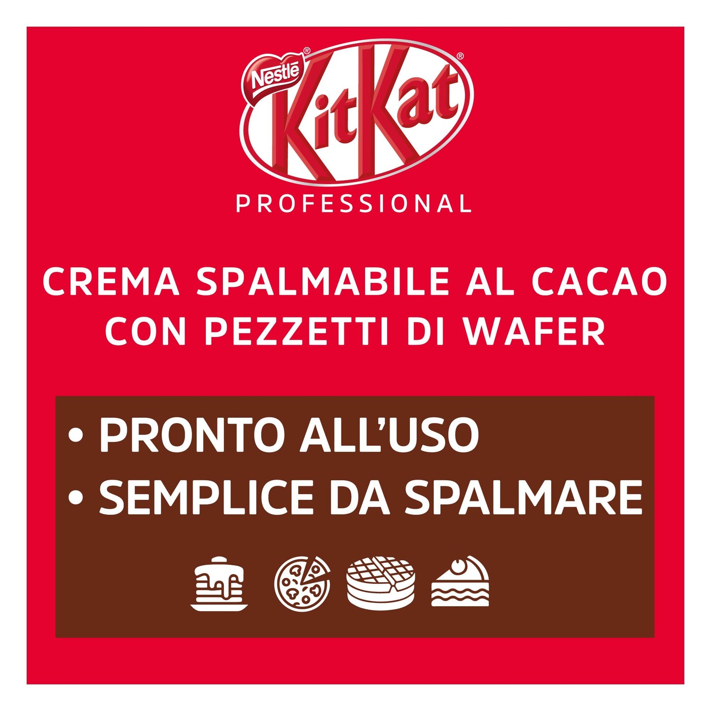 KITKAT Chocolate Untable con Trocitos de Galleta, cubo 3kg