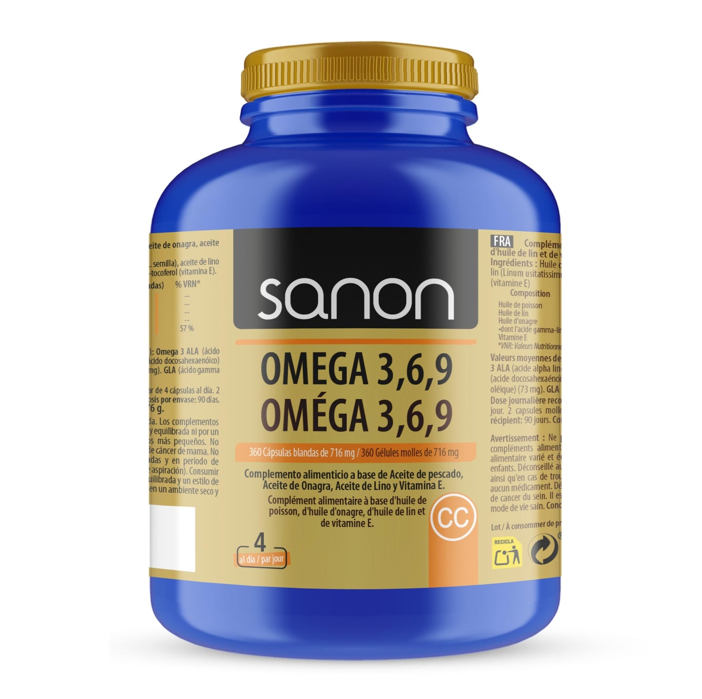 NOVA ENGEL Sanon Omega 3,6,9 De 720 Mg 360 Cápsulas