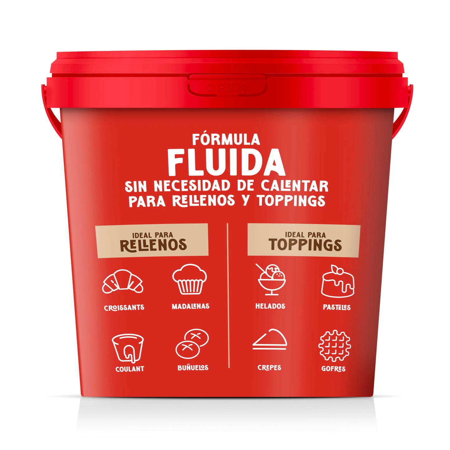 Nocilla, Profesional, Fluida con Sabor Avellanas sin Aceite de Palma - 2kg