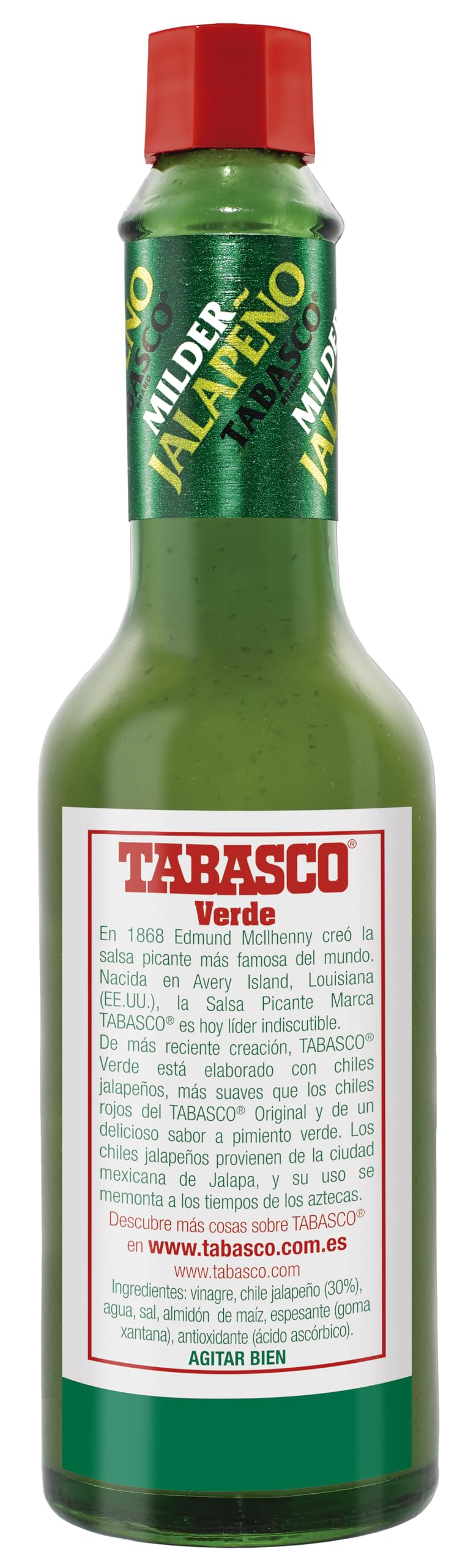 Tabasco - Verde, Salsa Picante Sabor Suave, Elaborada Con Chiles Jalapeños, Producto Típico Cocina Tex-mex, 60 Mililitro
