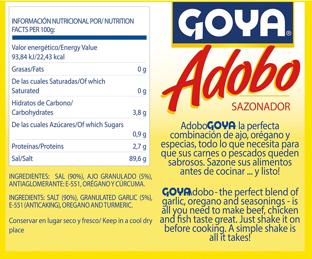 Goya Adobo Sin Pimienta 6x226 gr, Con Ajo, Orégano y Especias