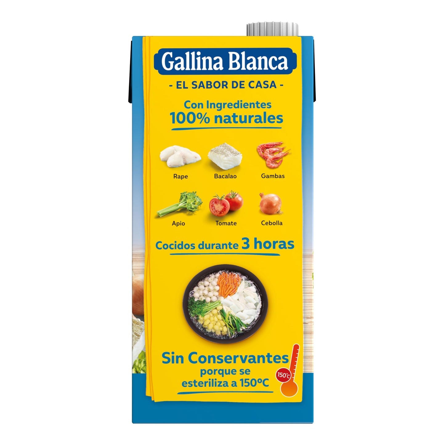 Gallina Blanca Caldo Casero de Pescado, 100% Natural, 1L