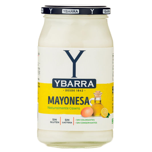 Ybarra Mayonesa Casera Sin Conservantes ni Colorantes, 750ml, frasco de cristal