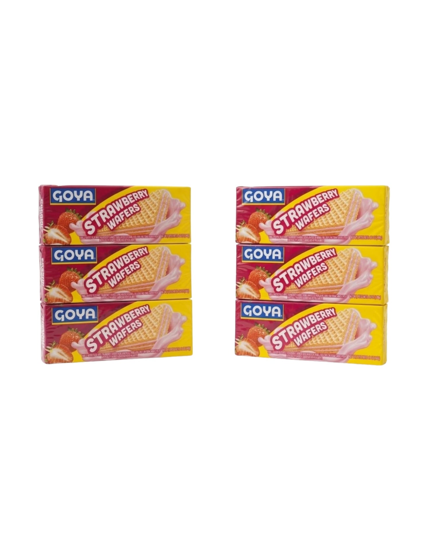 Galletas Wafer de Fresa - Pack Ahorro de 6 Unidades (140g c/u) - Barquillos Crujientes con Relleno Cremoso para Merienda y Postres - Goya - Snack Familiar - NEXU