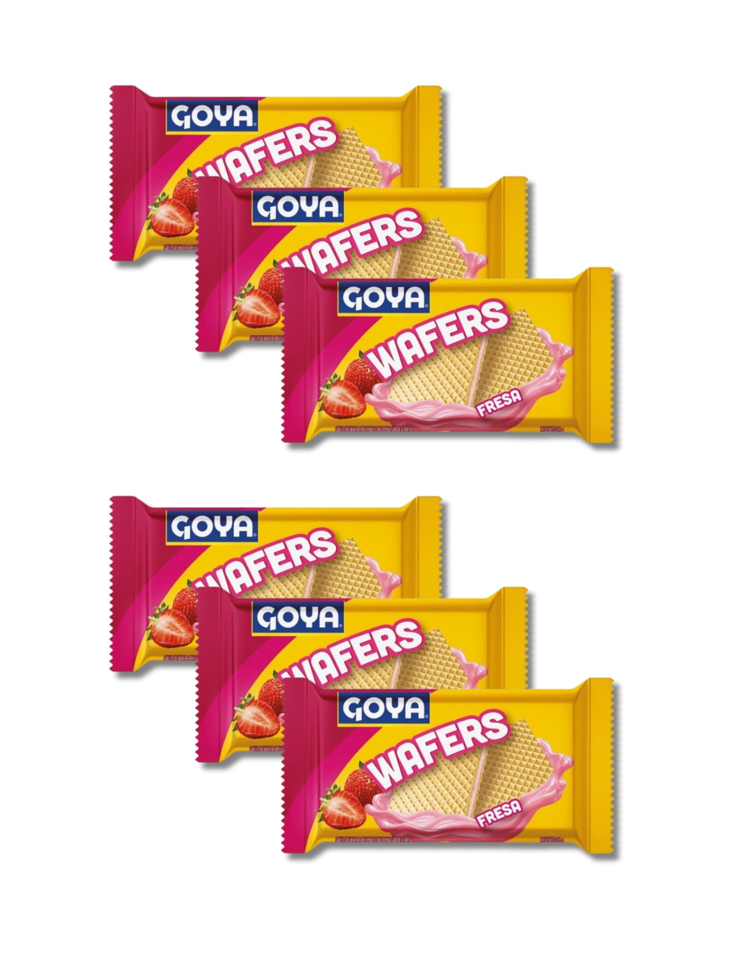 Wafers Fresa 95g - Galletas de Barquillo Crujiente Rellenas con Crema Sabor Fresa - Snack Dulce para Postres, Helados y Merienda - Goya - NEXU