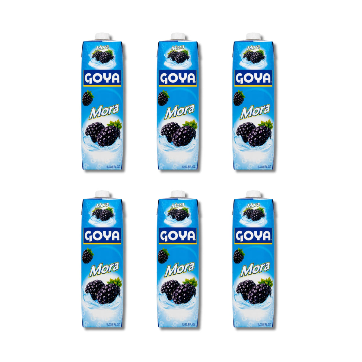 Bebida de Mora - Pack de 6 Unidades de 1 Litro (Total 6L) - Zumo de Mora Refrescante y Versátil - Con Tapón de Rosca para Conservación Óptima - Sabor Tradicional y Exótico - NEXU