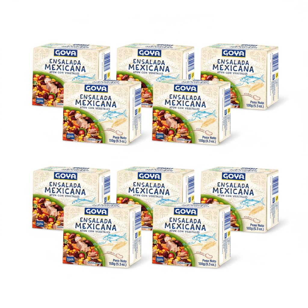 Ensalada Mexicana de Atún con Vegetales - Maíz y Alubias Rojas - Pack de 10 Unidades de 150g (Total 1.5kg) - Comida Preparada Lista para Servir y Saludable - NEXU