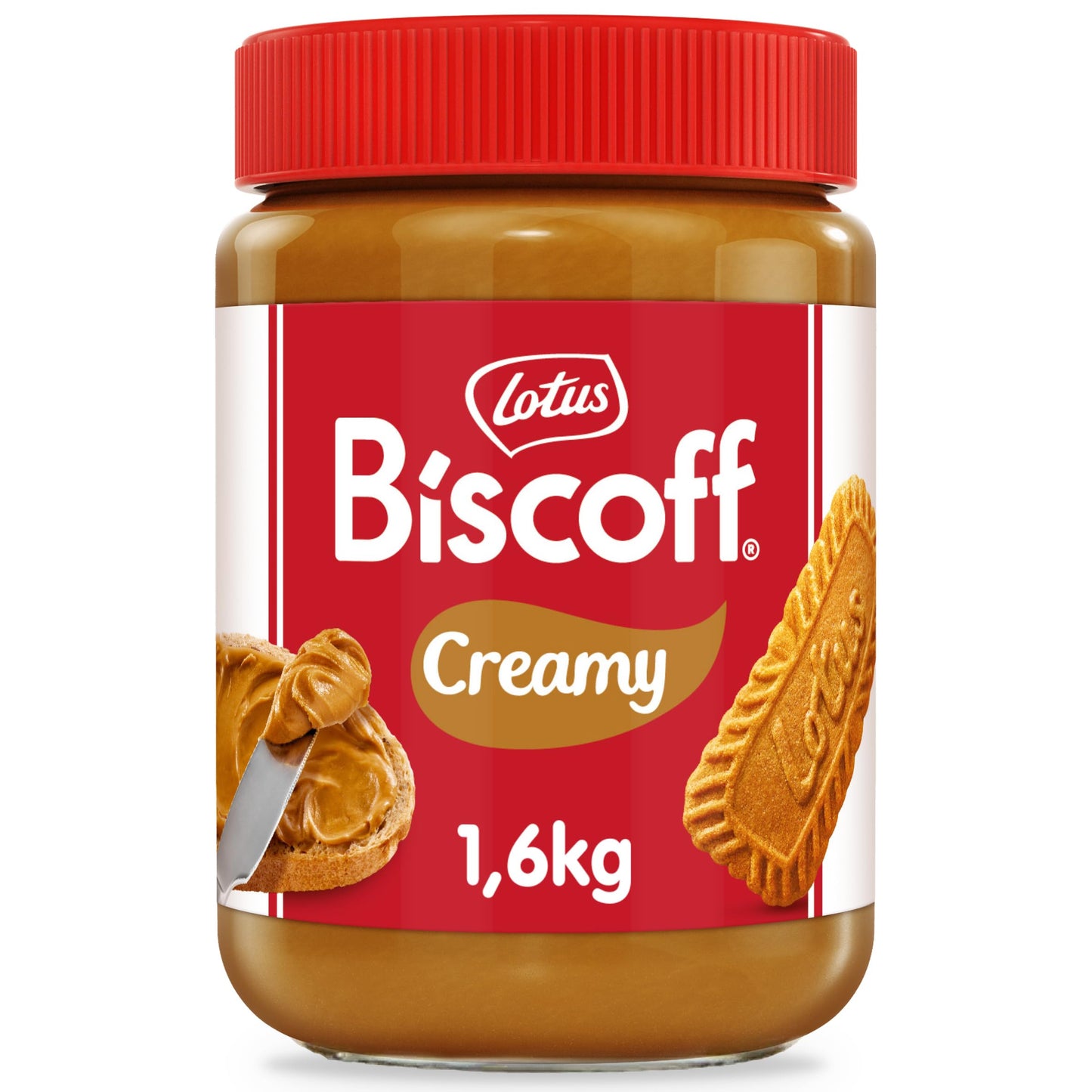 Lotus Biscoff | Crema Dulce para Untar | Cremoso | Sabor a Galleta Caramelizada | Vegano | Sin Frutos Secos | Sin Colorantes ni Aromas Añadidos | Tarro PET | 1.6 kg