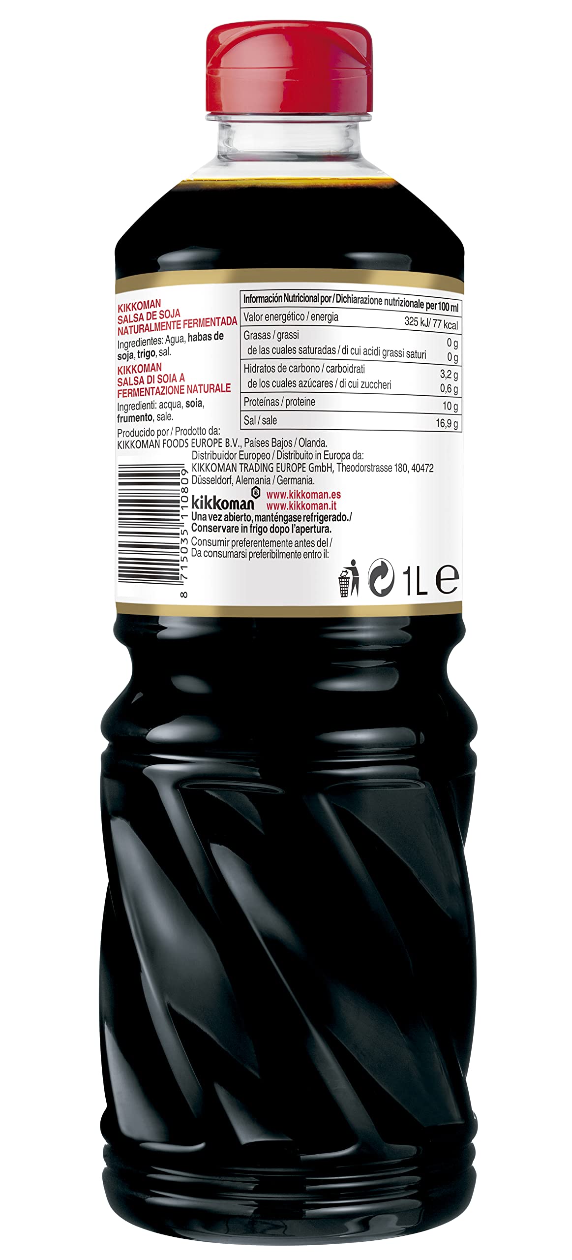 Kikkoman - Salsa de Soja clásica naturalmente fermentada, 1000 ml