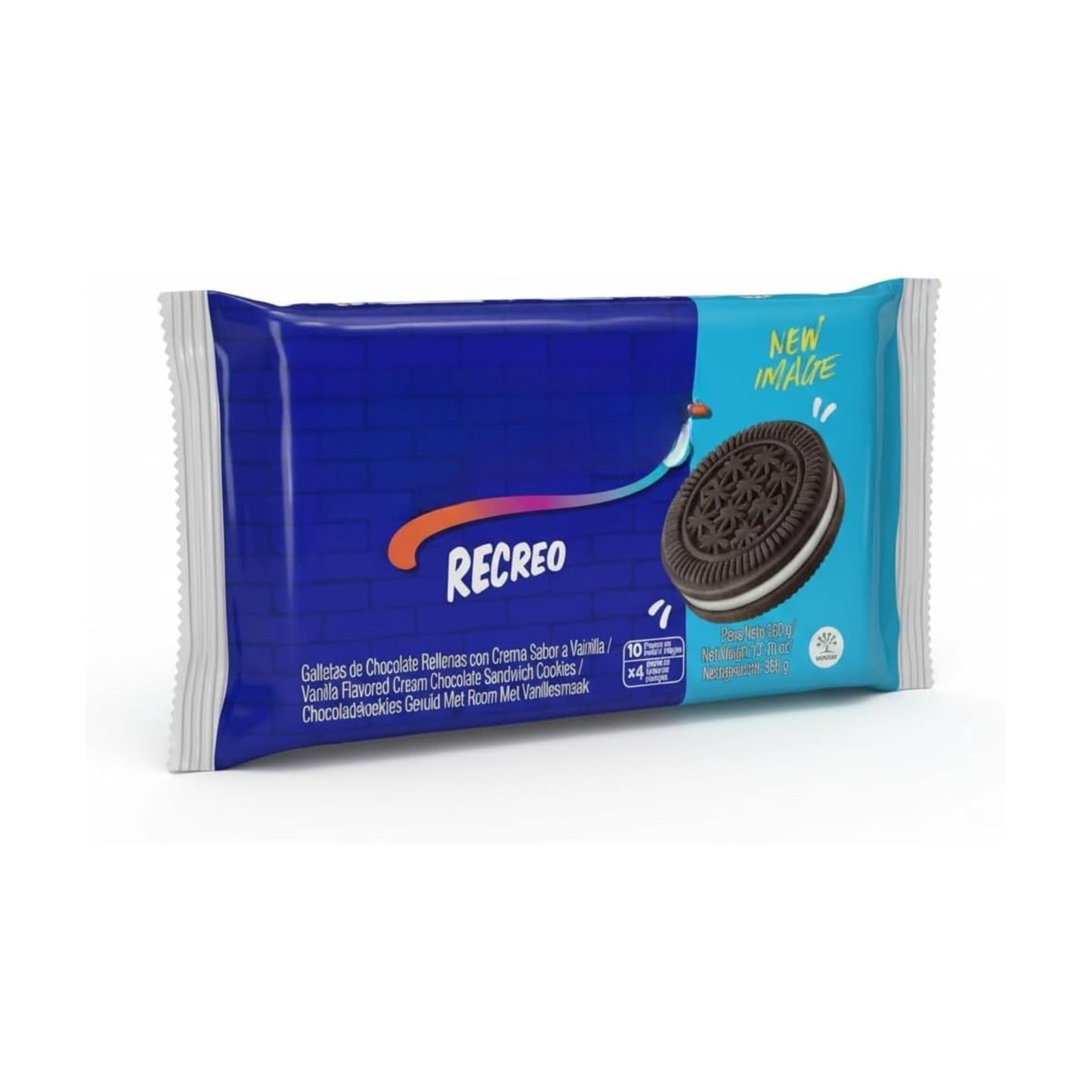 Galletas de Chocolate con Relleno de Crema de Vainilla - Snack Crujiente en Paquetes Individuales para Loncheras y Oficina - 10uds - 36g - NEXU