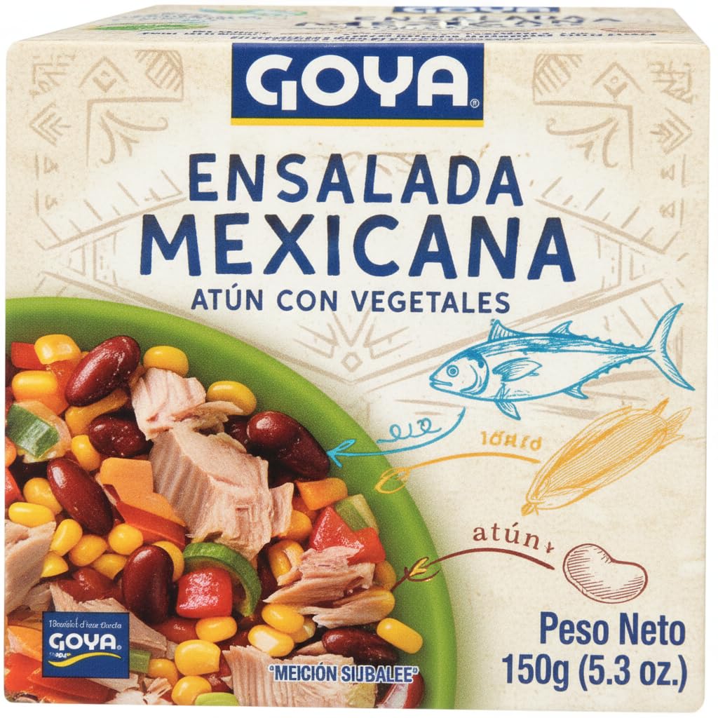 Ensalada Mexicana de Atún con Vegetales - Maíz y Alubias Rojas - Pack de 10 Unidades de 150g (Total 1.5kg) - Comida Preparada Lista para Servir y Saludable - NEXU