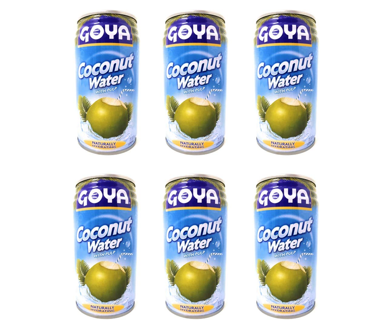 Goya Agua de coco con pulpa (paquete de 6, total de 70.8 fl.oz)