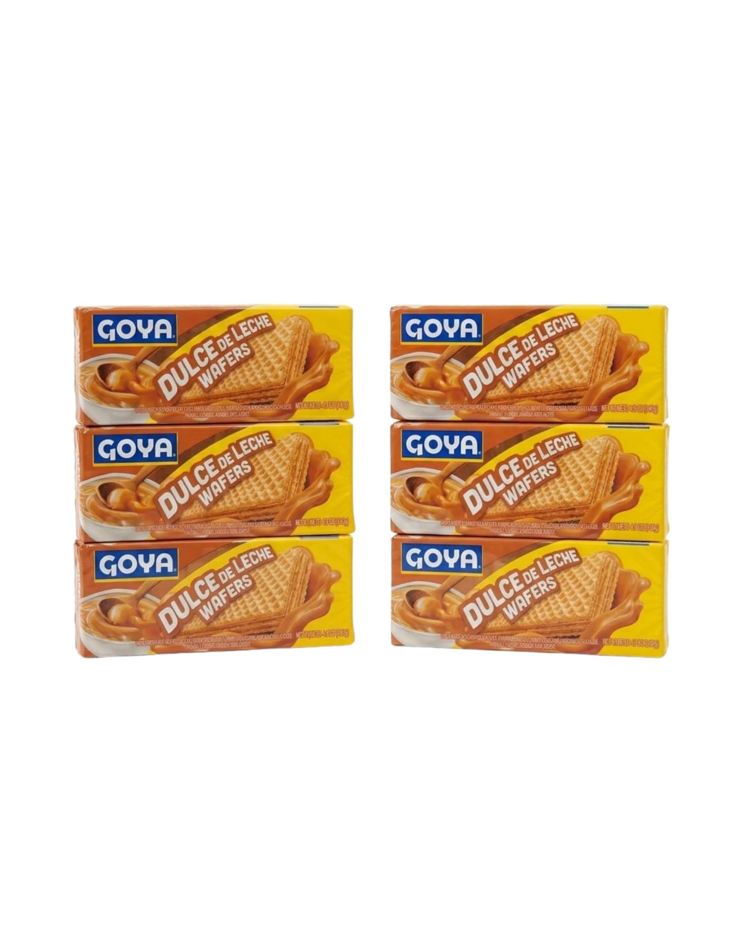 Galletas Wafer Rellenas de Dulce de Leche - Pack de 6 Paquetes de 140g - Snack Crujiente Tradicional Latino para Meriendas y Compartir - Goya - NEXU
