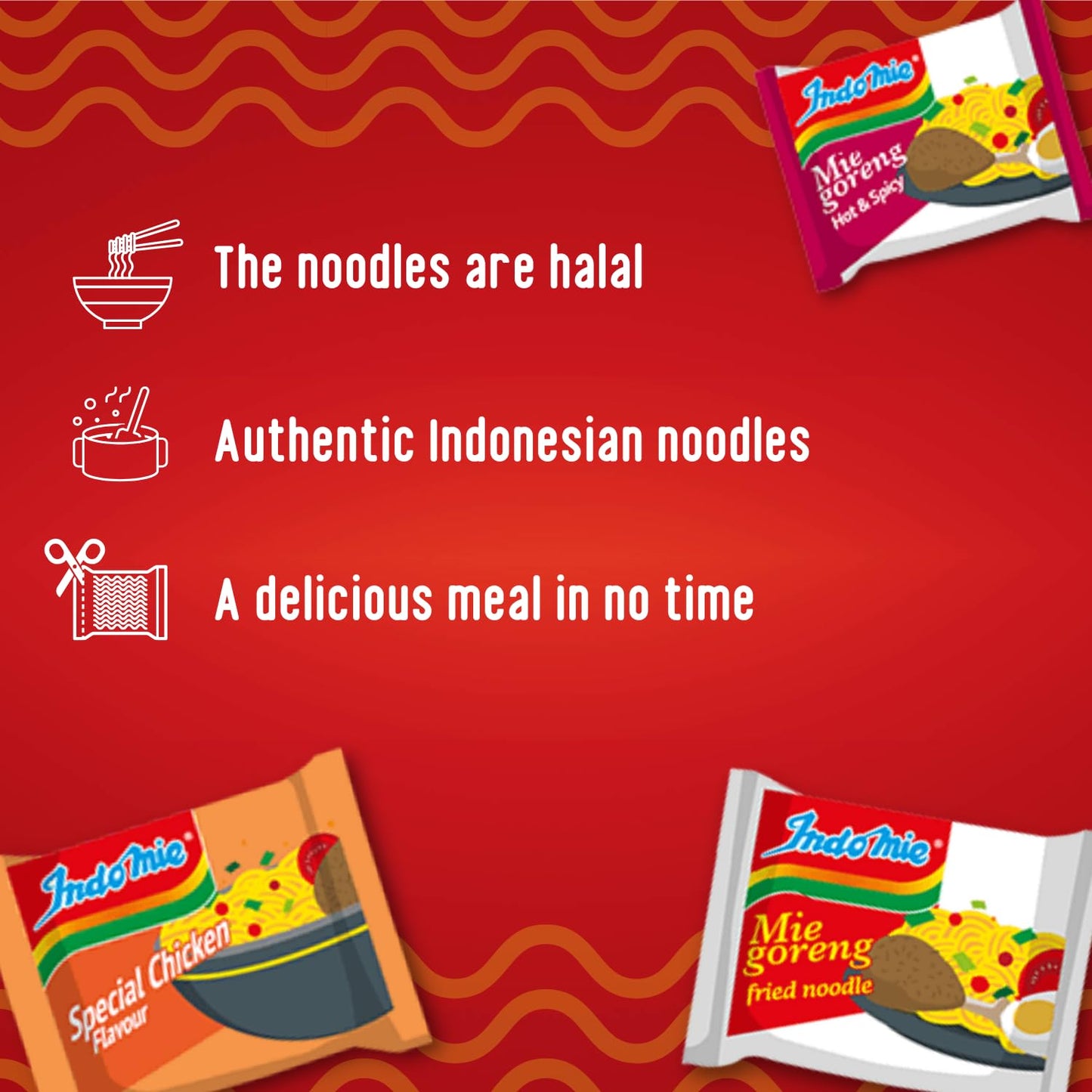 Indomie Tallarines instantáneos fritos Mi Goreng, sabor Fideos salteados, 85 g (paquete de 40) (el empaque puede variar)