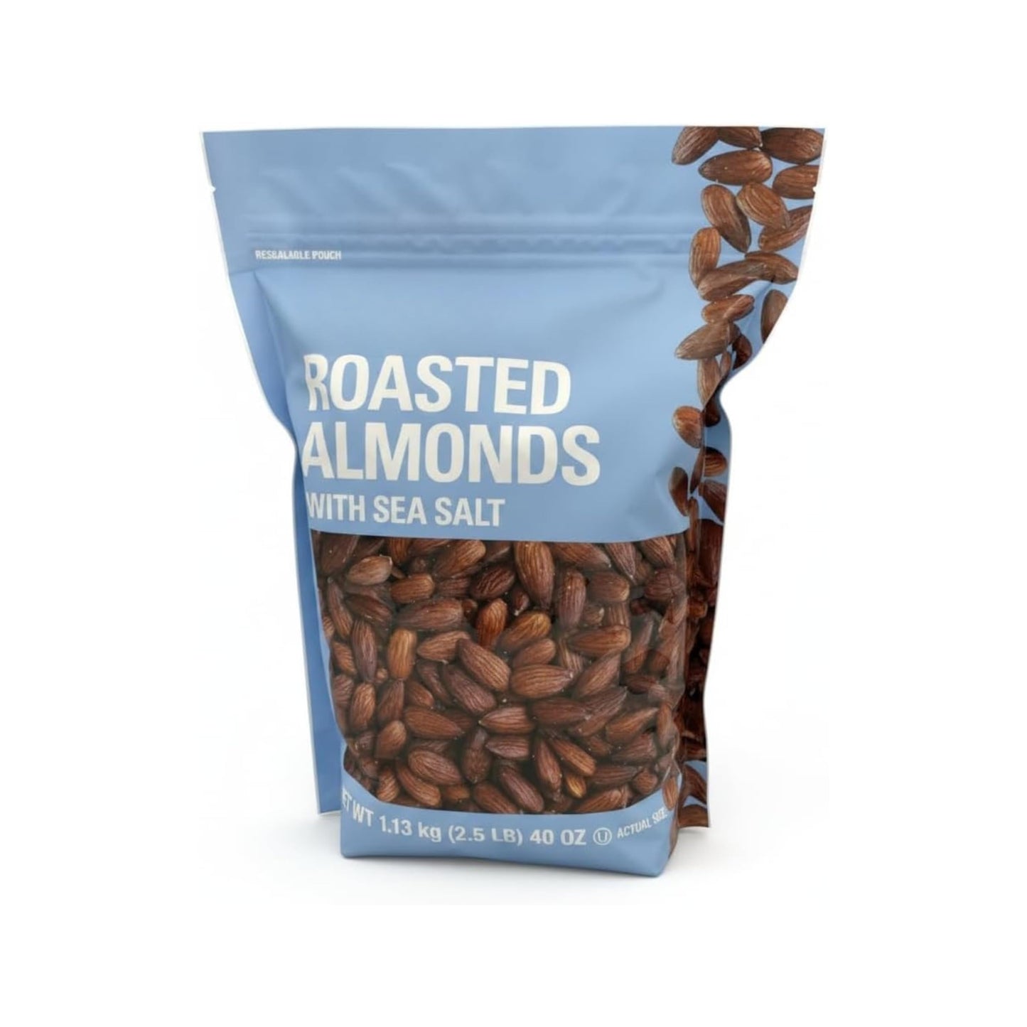 Almendras Tostadas con Sal Marina - Snack Saludable - Rico en Proteína y Fibra - Formato Ahorro 1.13 kg (40 oz) - NEXU