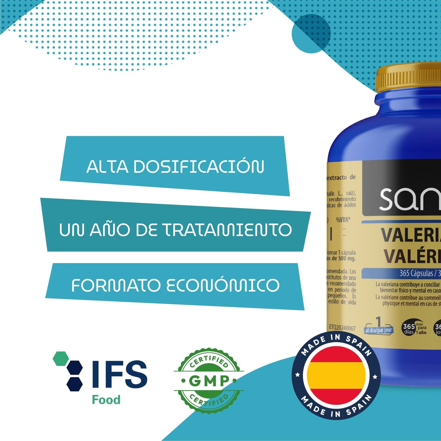 SANON Valeriana 365 cápsulas