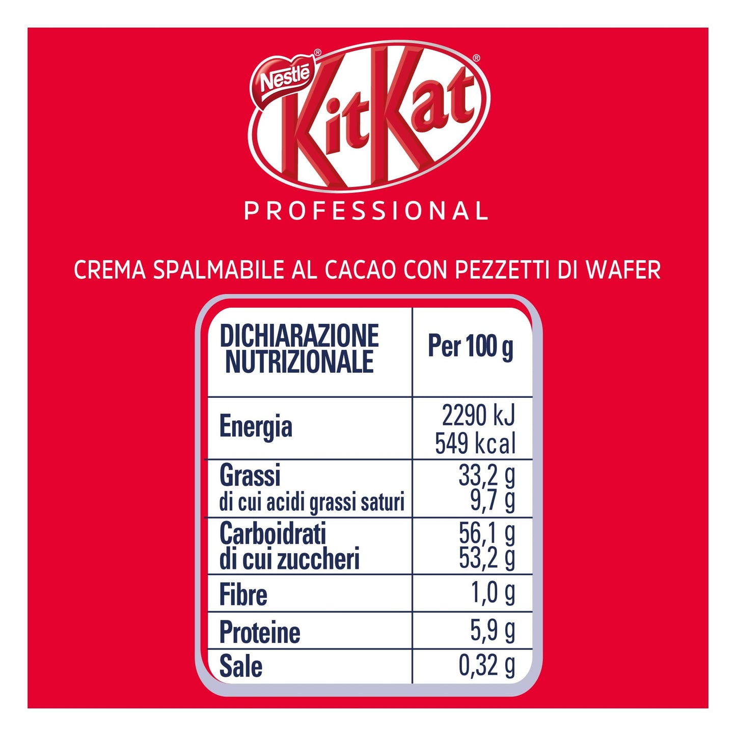 KITKAT Chocolate Untable con Trocitos de Galleta, cubo 3kg