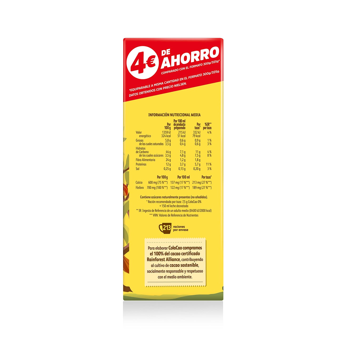 ColaCao Cacao Soluble, 0% Azúcares Añadidos, 1.6kg
