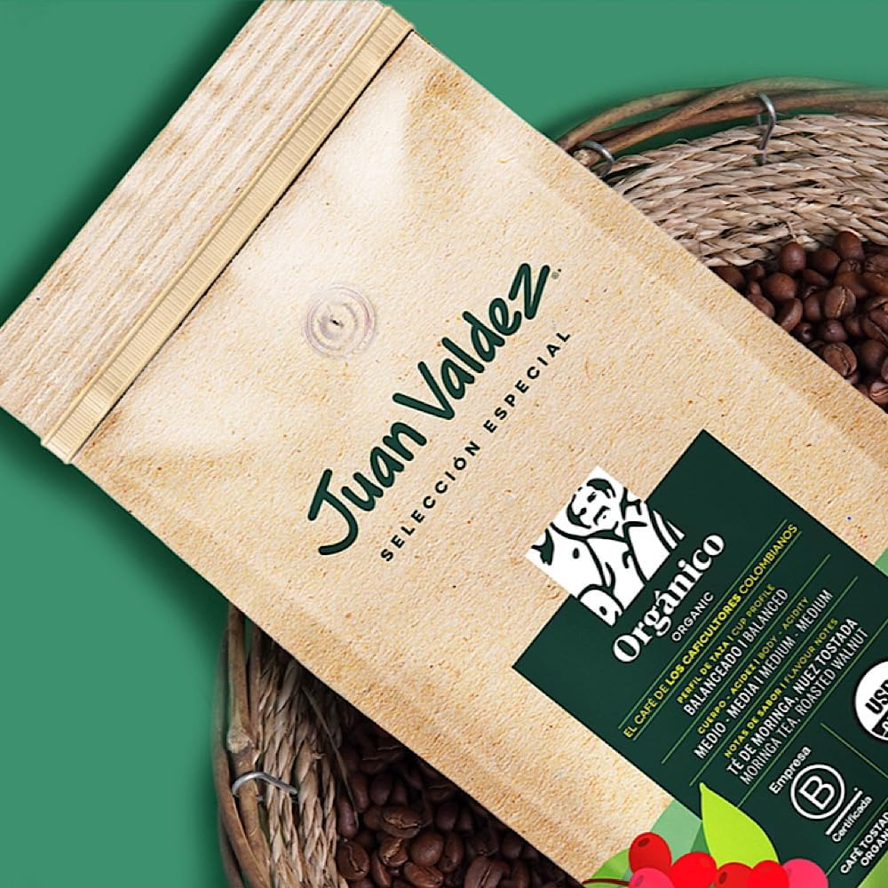 Juan Valdez Café Colombiano Órganico Equilibrado Gourmet - Grano Entero | Formato Bolsa 1KG