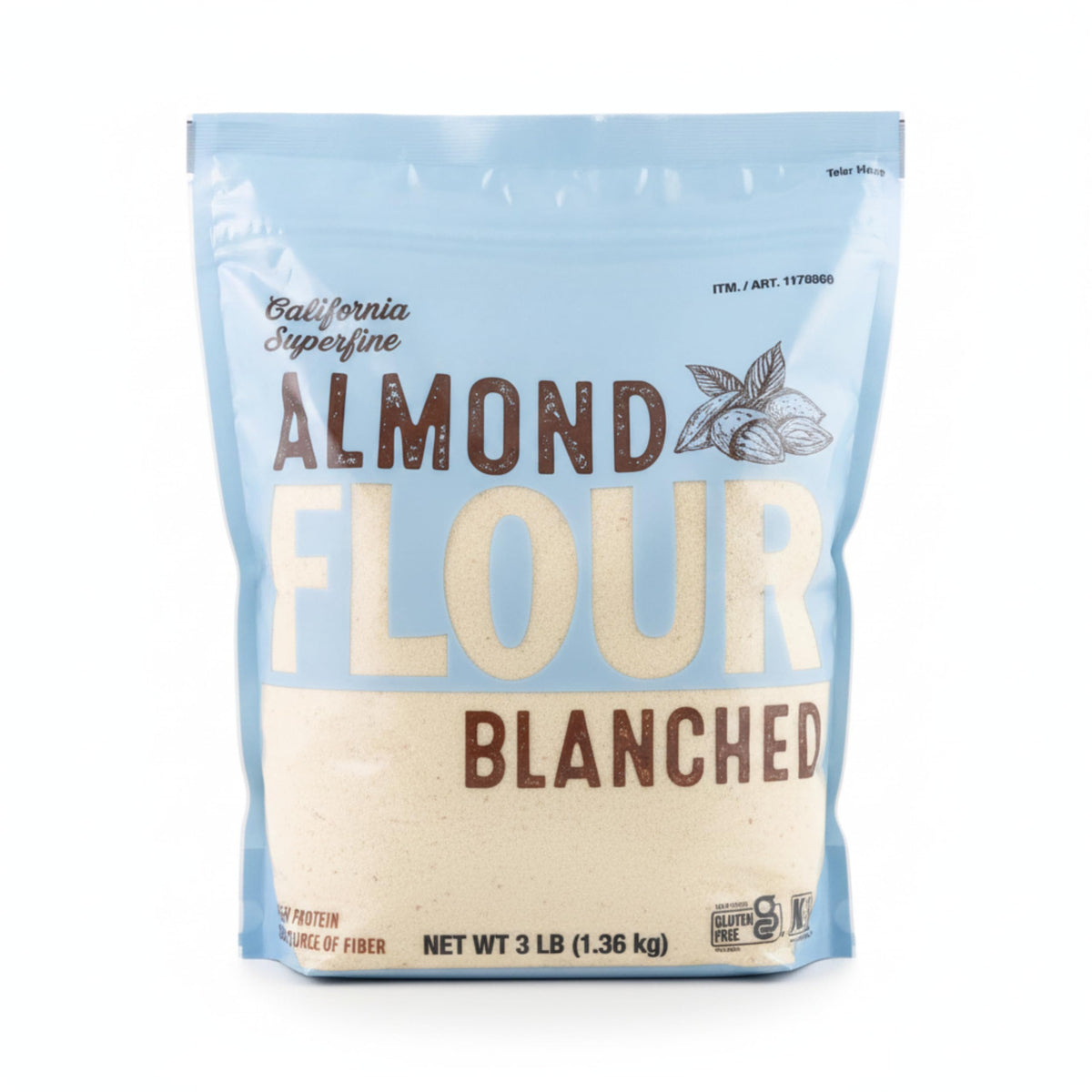 Harina de Almendras de California Blanqueada y Superfina - 1.36kg - Sin Gluten - Apta para Dieta Paleo y Keto - Ideal para Macarons y Repostería Saludable - NEXU