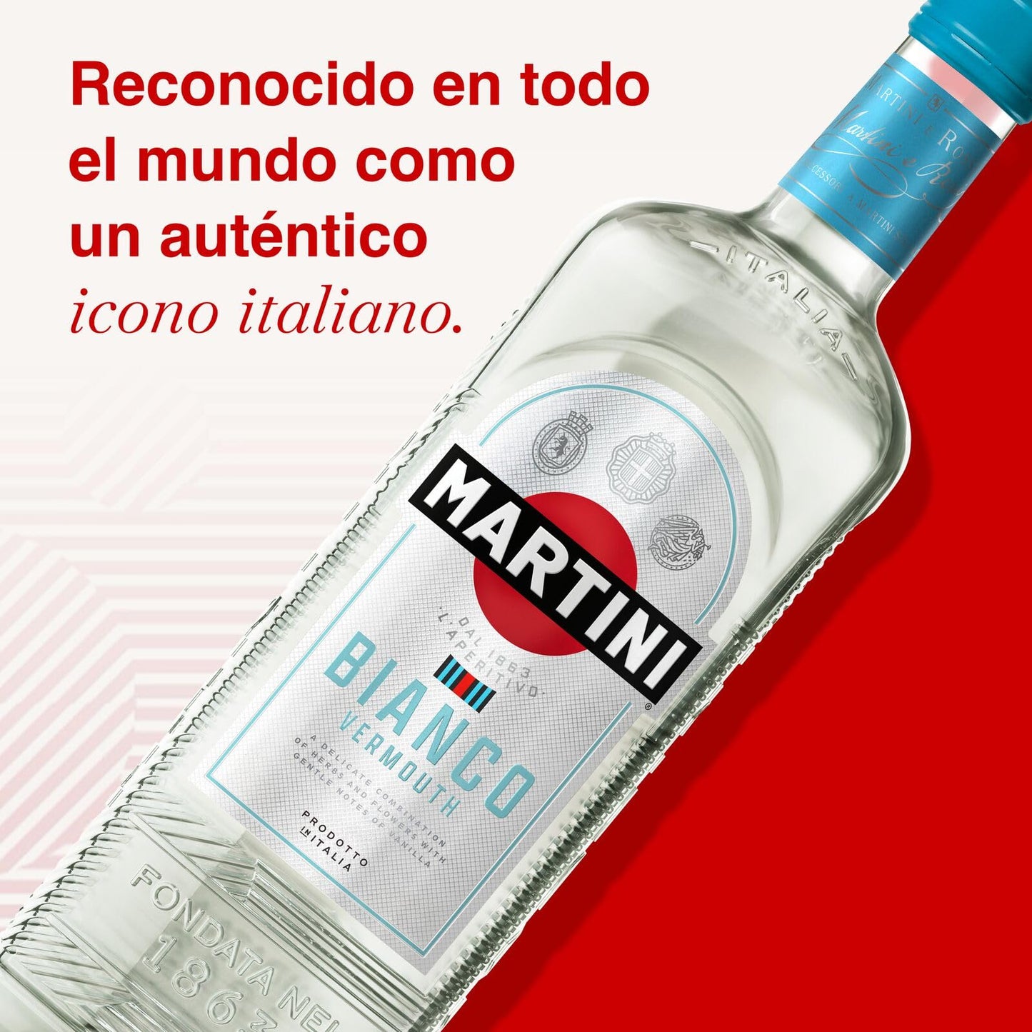 MARTINI Bianco White Vermouth Aperitivo, 15% ABV, 150cl / 1,5L, Vermut italiano con infusión de hierbas aromáticas y flores