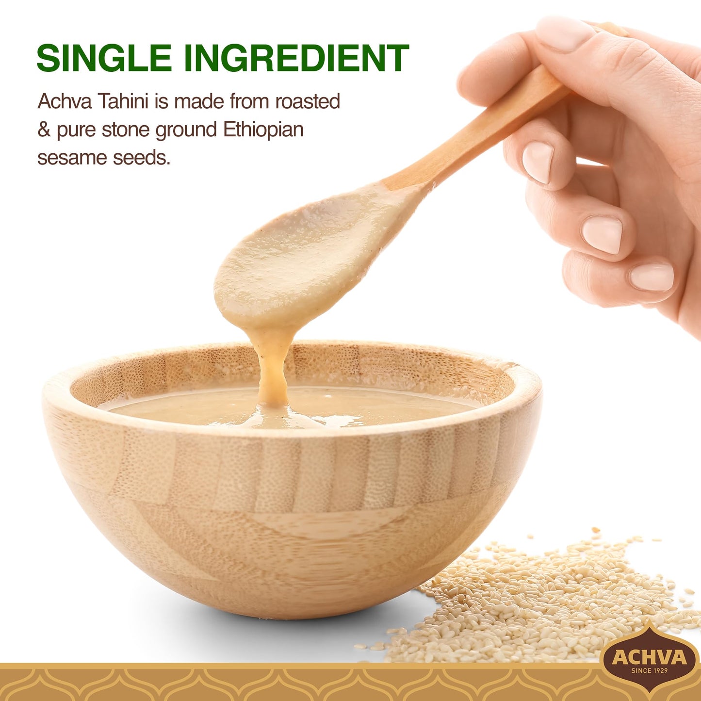 Achva Tahini Crushed Sesame Seeds, 17.6 Ounce