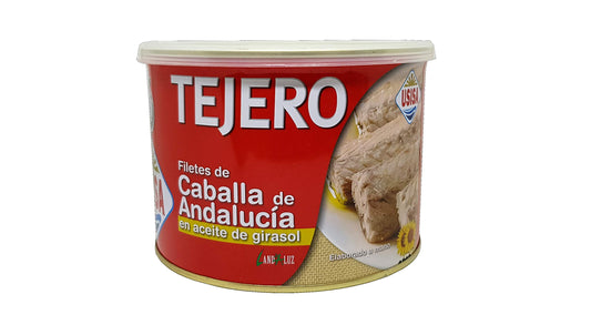 Filetes de Caballa en Aceite Girasol - 1 Lata x 1170 g - TEJERO - Conserva de Pescado
