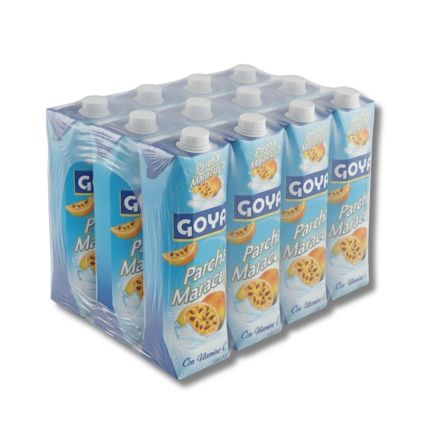 Jugo de Maracuya (Parcha), Pack Ahorro de 12 Unidades de 1 Litro - Bebida Tropical con Vitamina C - Formato Familiar Tetra Brik - Ideal para Eventos y Picnics - NEXU