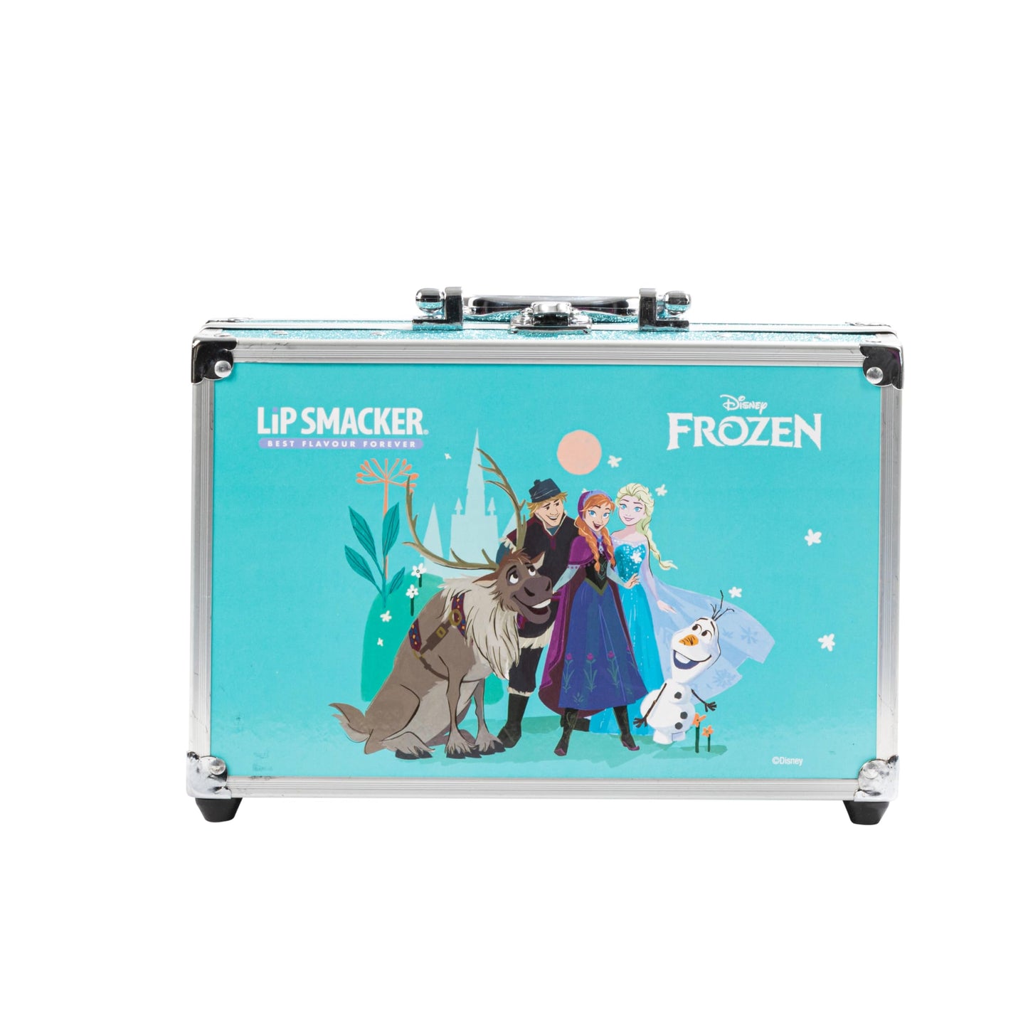 Lip Smacker Frozen Traincase, Maletín De Maquillaje Frozen Para Niñas, 40+ Piezas de Maquillaje para Rostro, Labios y Uñas con Accesorios de Belleza para Cabello y Maquillaje Incluidos