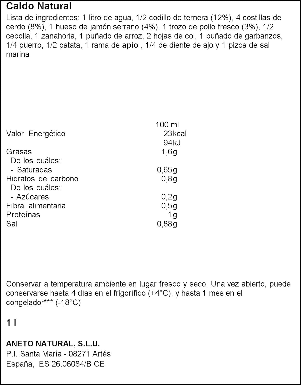 ANETO Caldo de Puchero 1L