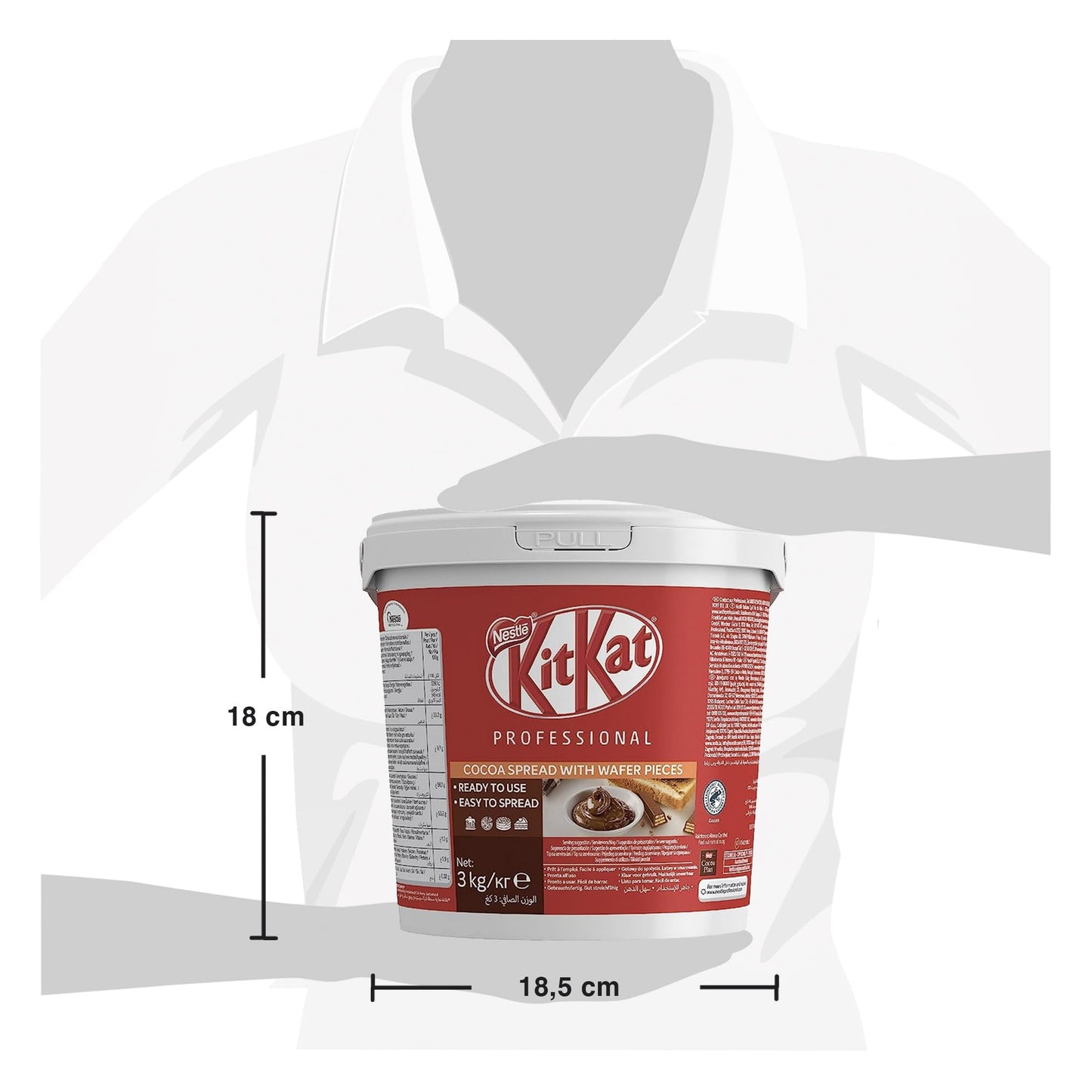 KITKAT Chocolate Untable con Trocitos de Galleta, cubo 3kg