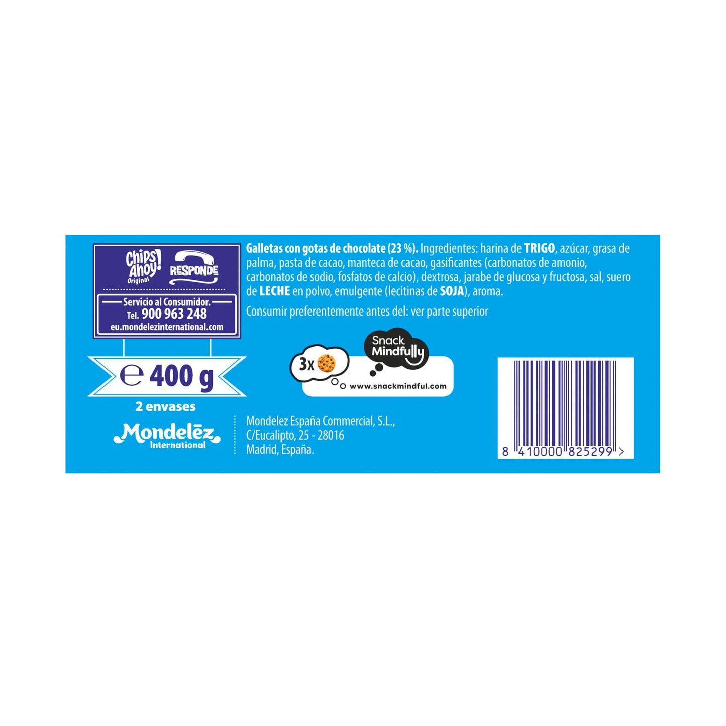 Chips Ahoy Original Galletas con Pepitas de Chocolate, Pack Familiar 400g (Paquete de 2)